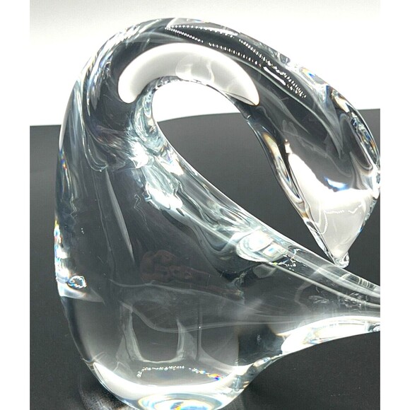 Marcolin Swedish Crystal Swan Art Glass Signed Hand Blown Murano Styled Glass - Picture 8 of 16